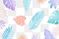 Png summer leaf pattern in paper craft style transparent background