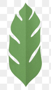 Paper craft leaf png mockup in green spring tone