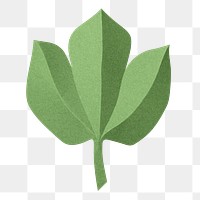 Blackcurrant leaf png mockup in paper craft style