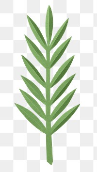 Ash leaf png mockup in paper craft style