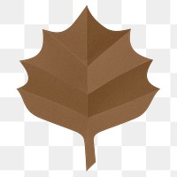 Aspen leaf png mockup in paper craft style