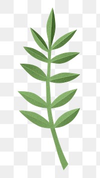 Ash leaf png mockup in paper craft style