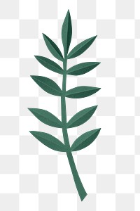 Ash leaf png mockup in paper craft style