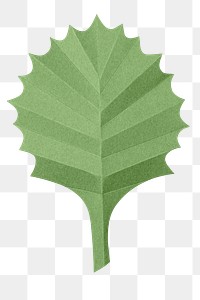 Leaf png mockup in paper craft style