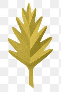 Oak leaf png mockup in paper craft style