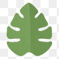 Leaf png mockup in paper craft style