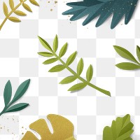 Png paper craft leaf pattern transparent background