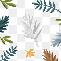 Png paper craft leaf pattern transparent background