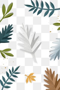 Png paper craft leaf pattern transparent background