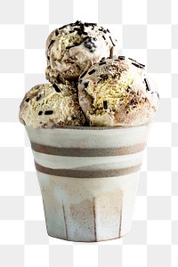 Chocolate chip ice cream png food photography