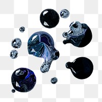 Fluid art png dark blue aesthetic acrylic paint DIY element