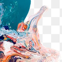 Fluid art png abstract colorful acrylic paint