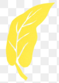 Yellow leaf png sticker DIY paper craft