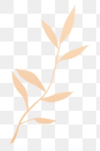 Beige leaves png sticker DIY paper craft