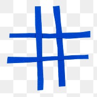 Blue hashtag symbol png sticker DIY paper craft