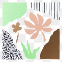 Earth tone paper craft png element set