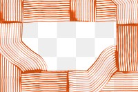 DIY raked textured frame png in orange experimental abstract art