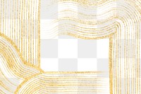 DIY textured wave frame png in gold experimental abstract art