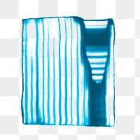 Blue comb painted texture png square abstract handmade shape experimental art