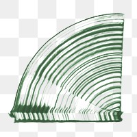 Green comb painting texture png DIY curvy triangle shape abstract art