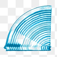 Blue comb painted texture png raked abstract DIY shape experimental art