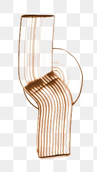 Brown comb painted texture png striped abstract handmade shape experimental art