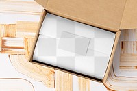 Kraft box packaging mockup png in abstract style