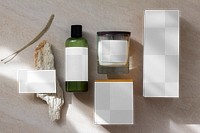 Minimal packaging branding mockup png for aromatic brands