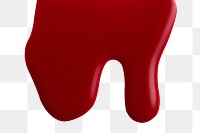 Red dripping paint png element