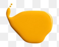 Yellow paint drop png design element