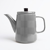 Gray tea pot png mockup