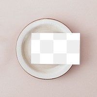 Business card on a plate transparent png