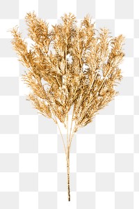 Artificial gold fern leaves design element