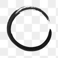 Round abstract black brush stroke transparent png