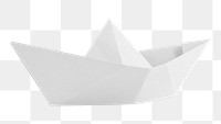 Boat origami png sticker, white paper craft image on transparent background