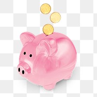 Piggy bank png sticker, finance image on transparent background