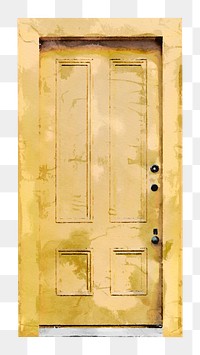 Watercolor panel png door clipart, modern home interior illustration