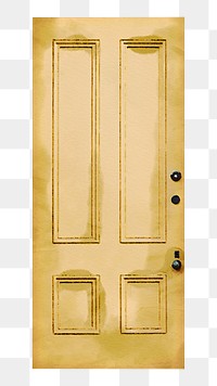 Yellow panel door png clipart, modern home interior illustration