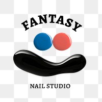 Nail studio business logo png creative color paint style