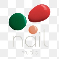 Nail studio business logo png creative color paint style