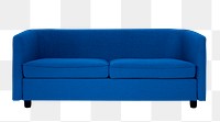 Blue tuxedo sofa png mockup living room furniture