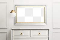 Picture frame png mockup in a luxury living room