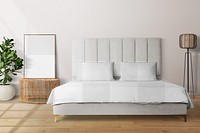 Bedding png mockup minimal bedroom interior design