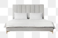Upholstered bed png mockup bedroom furniture