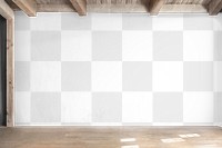 Room png wall mockup with wooden floor