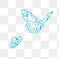 Butterfly png technology sticker, digital transformation blue graphic