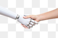 Robot png handshake human, futuristic digital age