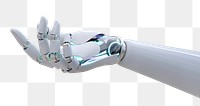 Png robot hand side view, presenting technology gesture