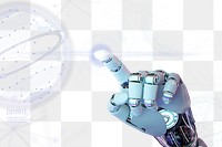 Png robot hand finger, AI technology sticker