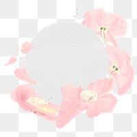 Frame PNG, pink poppy flower psychedelic art